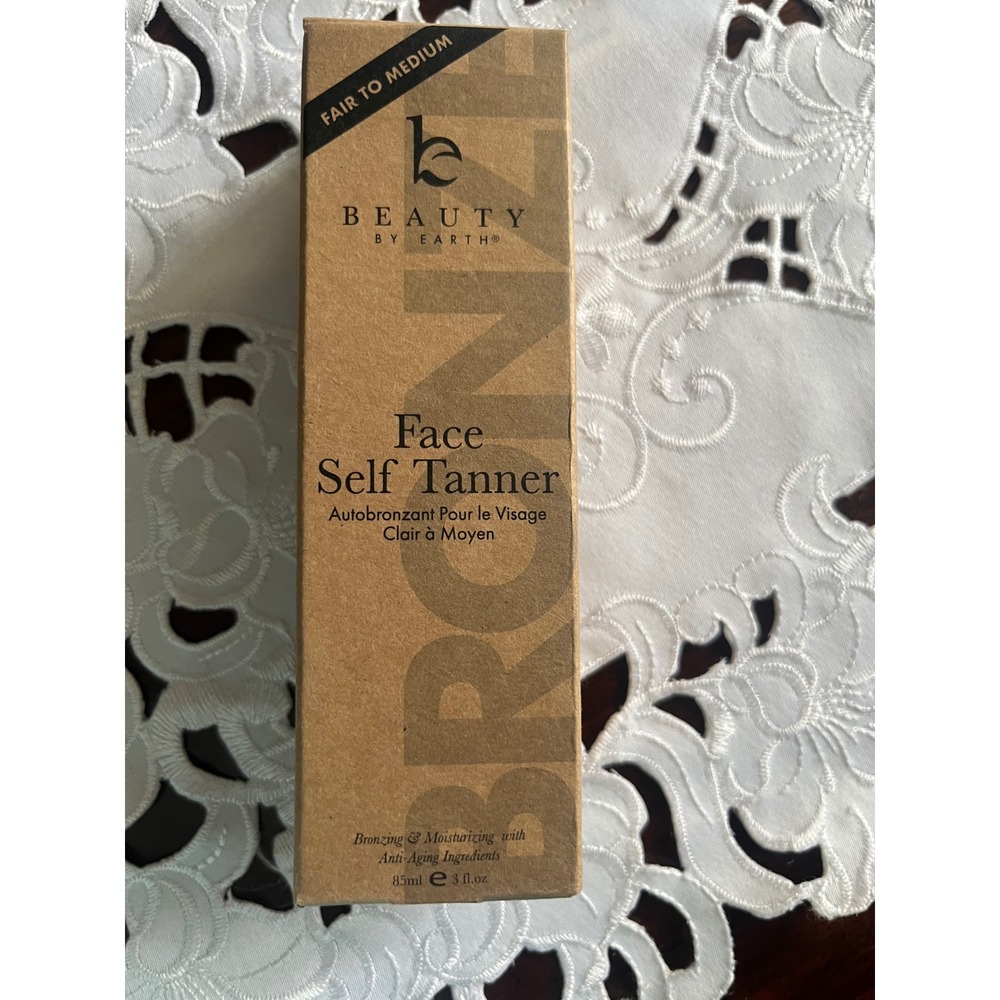 Beauty by Earth Face Self Tanner Fair to Medium Bronzing Moisturizer 3oz NEW